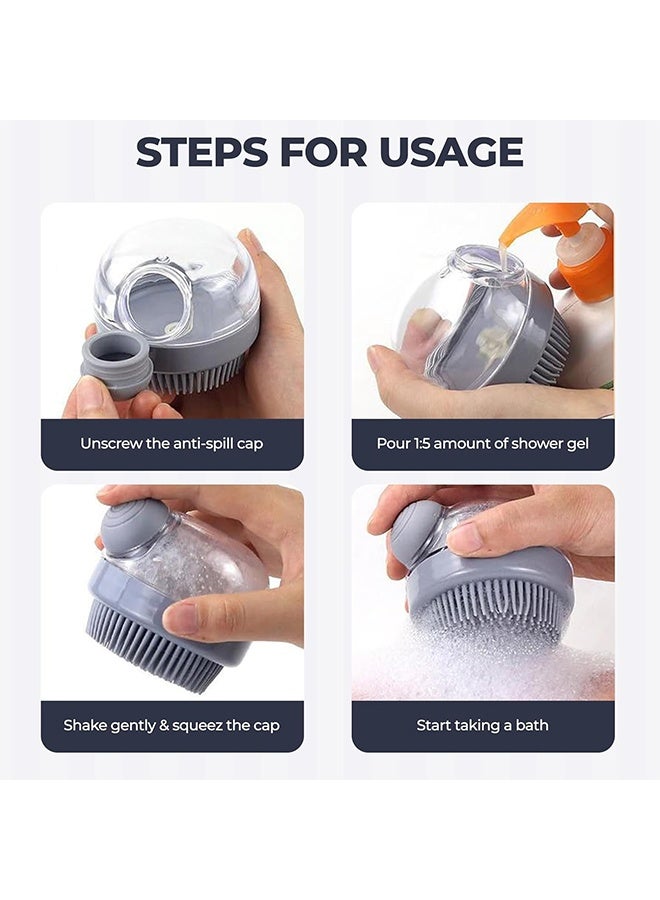 Multi-Functional Shower & Shampoo Massage Brush with Built-in Dispenser - Innovative Design Combines Deep Cleaning with Soothing Massage for Hair, Face & Body Care. for Men, Women & Kids (Light Green) - Image 4