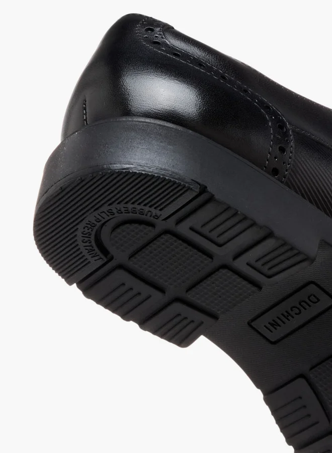 DUCHINI Men's Textured Lace-Up Derby Shoes