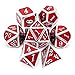 Haxtec Silver Red Metal DND Dice Set Enamel DD Dice with Leather Dice Bag Compatible with Dungeons and Dragons TTRPG Gift for DND Lovers Players Masters - Image 3