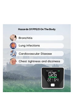 Y&D PM2.5 Air Quality Monitor, Indoor Monitor Tester, Pollution Meter, Sensor Detector, Temperature and Humidity, Real-Time LED Display  - Image 2