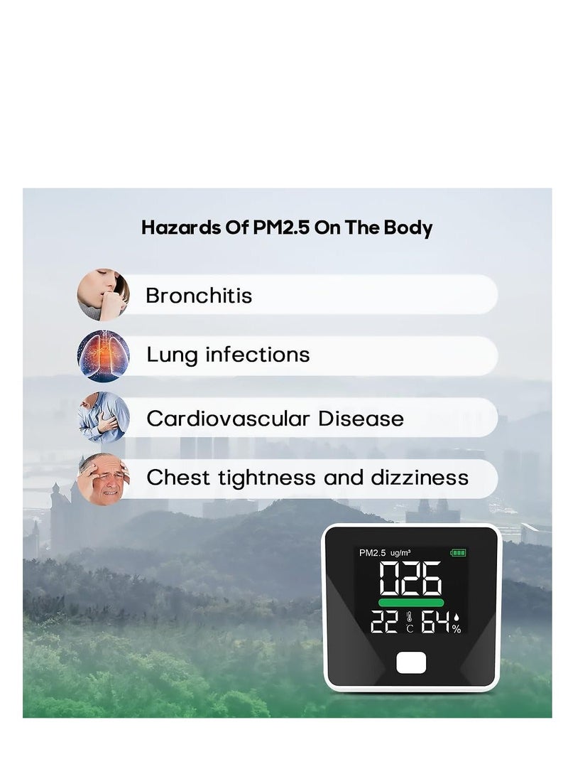 Y&D - PM2.5 Air Quality Monitor, Indoor Monitor Tester, Pollution Meter, Sensor Detector, Temperature and Humidity, Real-Time LED Display - Image 1