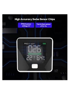Y&D PM2.5 Air Quality Monitor, Indoor Monitor Tester, Pollution Meter, Sensor Detector, Temperature and Humidity, Real-Time LED Display  - Image 3