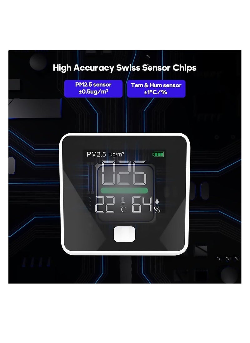 Y&D - PM2.5 Air Quality Monitor, Indoor Monitor Tester, Pollution Meter, Sensor Detector, Temperature and Humidity, Real-Time LED Display - Image 1