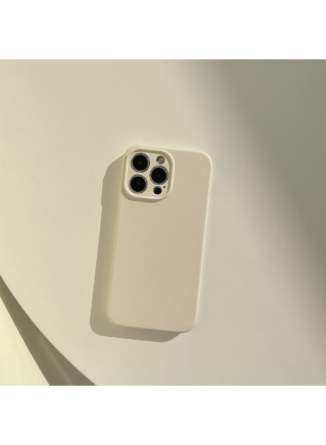 NIBEMINENT Liquid Silicone Solid Color Protective TPU Case Cover For iPhone 16, Antique White