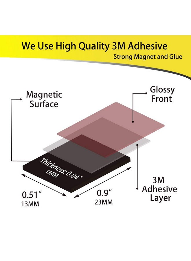 FCLUB Magnetic Squares - 100 Pieces Self Adhesive Magnetic Tape With 3M Strong Adhesive Backing - Peel & Stick Magnetic Sheets - Perfect For Diy, Art Projects, Whiteboards & Fridge Organization  - Image 4