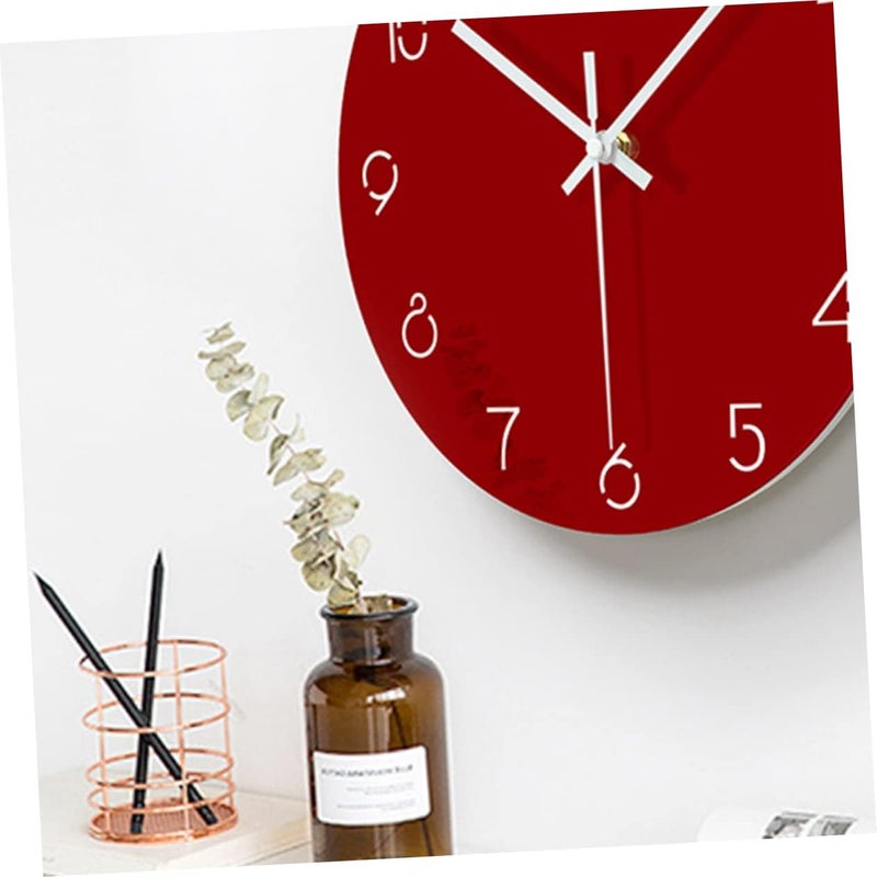 klarako 1pc Cool Clock D Red Wall Carving Battery Ultra-thin Stylish Leisure Creative Hanging Without Stereoscopic Decor Office Home for Modern - Image 5