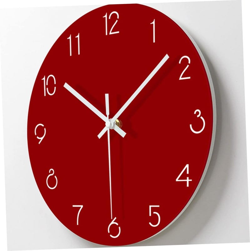 klarako 1pc Cool Clock D Red Wall Carving Battery Ultra-thin Stylish Leisure Creative Hanging Without Stereoscopic Decor Office Home for Modern - Image 3