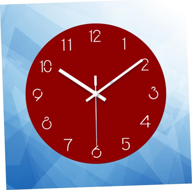 klarako 1pc Cool Clock D Red Wall Carving Battery Ultra-thin Stylish Leisure Creative Hanging Without Stereoscopic Decor Office Home for Modern - Image 2