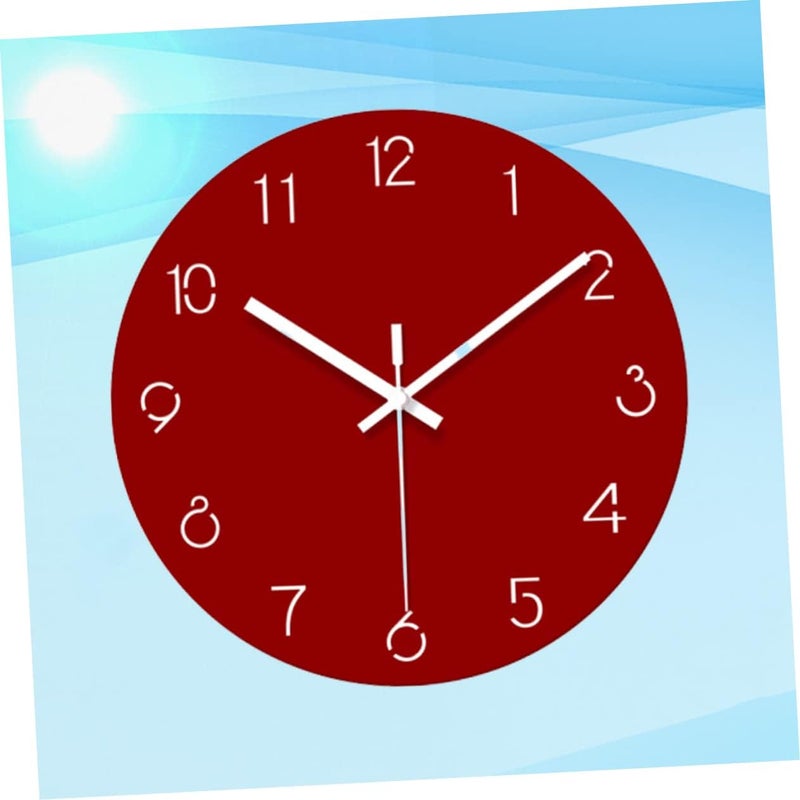 klarako 1pc Cool Clock D Red Wall Carving Battery Ultra-thin Stylish Leisure Creative Hanging Without Stereoscopic Decor Office Home for Modern - Image 4