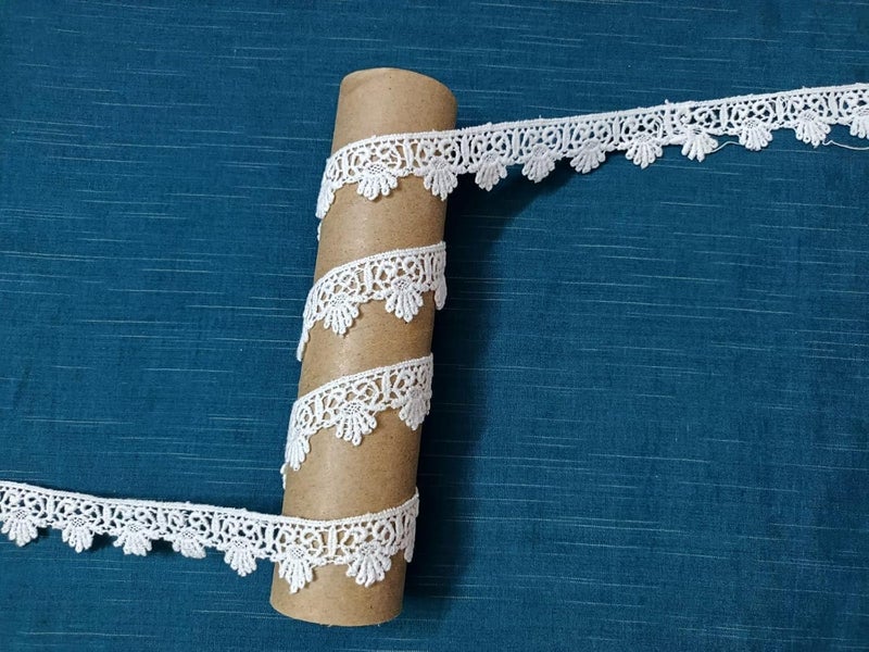 Swag White Cotton Lace & Border Used for Suits, Dresses, Embroidery, Curtains, Décor Combo (5MTR) - Image 5