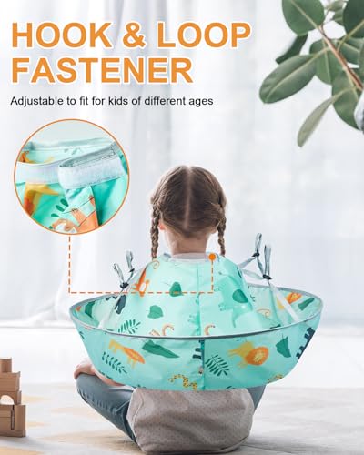 Lictin Haircut Capes Umbrella for Kids - Hair Cutting Haircut Cape Kids Waterproof Foldable Adjustment, Hairdressing Umbrella Cape Apron with 1PCS Black Comb - Image 5