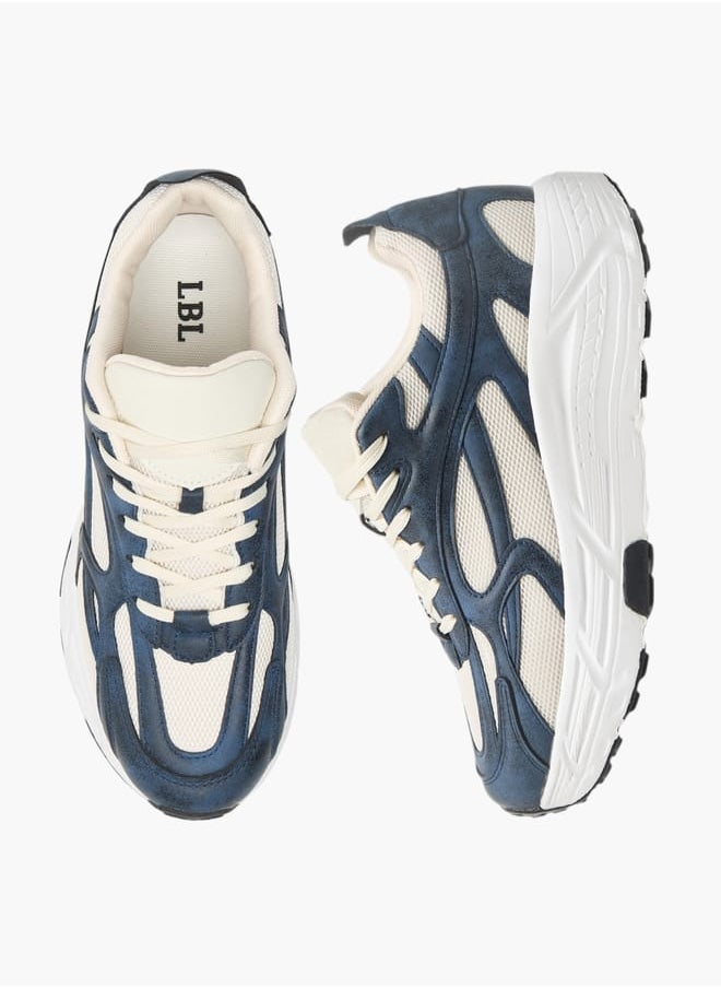 LBL by Shoexpress Men Panelled Sneakers with Lace-Up Closure  - Image 1