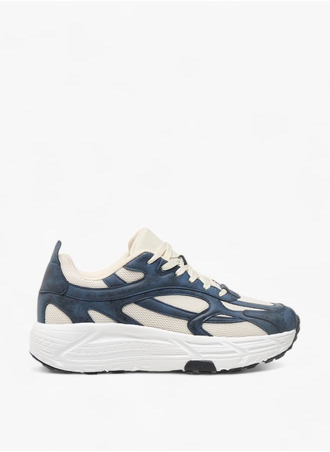 LBL by Shoexpress Men Panelled Sneakers with Lace-Up Closure  - Image 3