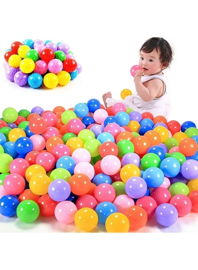 STORE 7 Soft Play Balls Set for Kids 100 Colorful Plastic Balls for Ball Pit Pool Tent Indoor Outdoor Activity Daily Use - Image 1