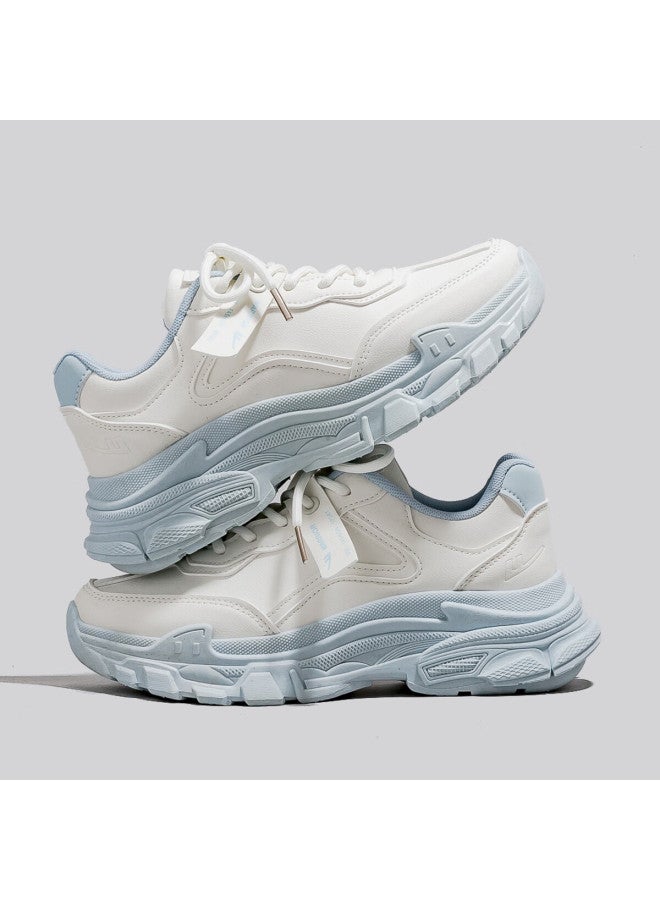 Pull Back Warrior Women's Thick Sole Dad Sneakers  New Casual Sports Shoes Wbn0580 Beige Blue Size 35 - Image 2