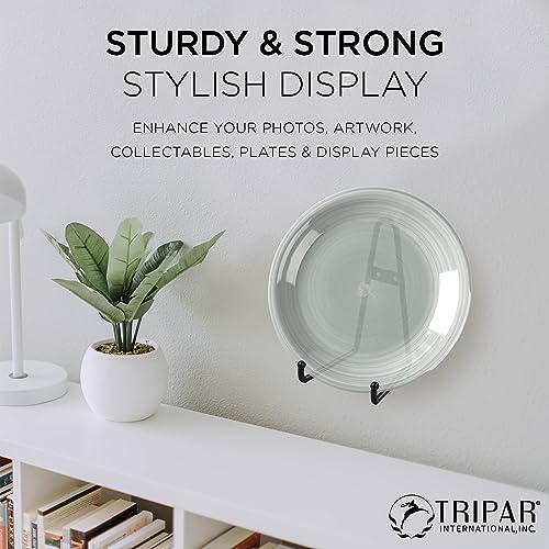 TRIPAR Decorative Scroll Rack, Large Black Display (8 Inch Depth) - Functions as Wall Rack or Tabletop Easel - Lightweight and Durable - Showcase Beautiful Plates, China, Artwork and More - Image 5
