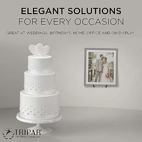 TRIPAR Decorative Scroll Rack, Large Black Display (8 Inch Depth) - Functions as Wall Rack or Tabletop Easel - Lightweight and Durable - Showcase Beautiful Plates, China, Artwork and More - Image 4