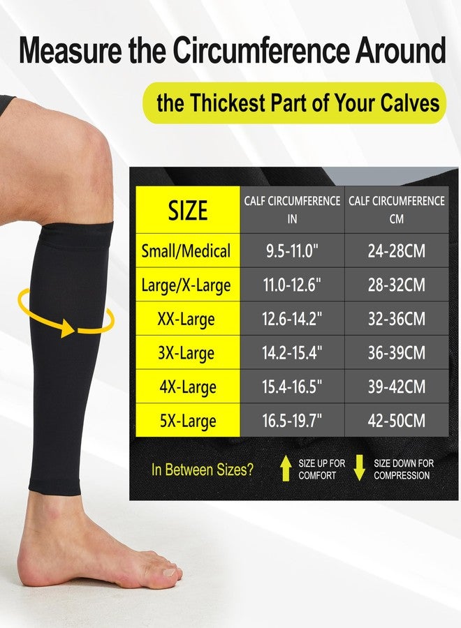 MGANG Plus Size Calf Compression Sleeves (2 Pairs), 20-30mmHg Footless Compression Socks for Men Women, Leg Sleeves for Shin Splints Pain Relief, Varicose Veins, Edema, Nursing, Travel, Running, Beige 5XL - Image 2