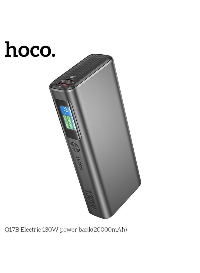 hoco. Q17B Fast Charging 130W Power Bank 20000mAh Aluminum Alloy Shell(Black)  - Image 3