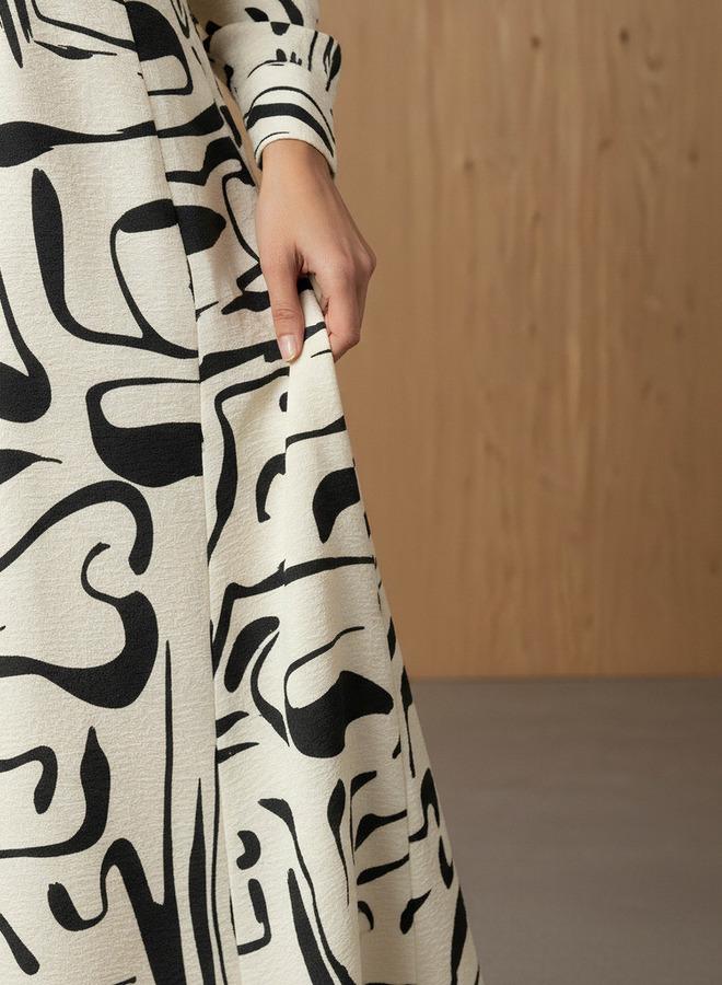 Iconic Printed Shirt Women Dress with Collar - Image 4