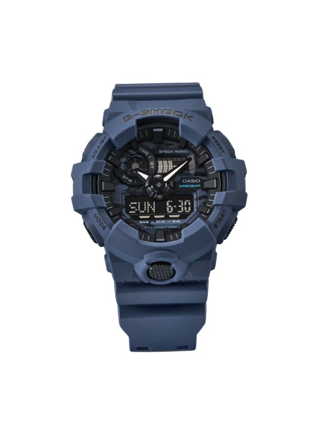 CASIO G-SHOCK GA-700CA-2ADR Analog-Digital Men’s Watch, Shock Resistant, 200M Water Resistant, Blue Camouflage Resin Strap - Image 2