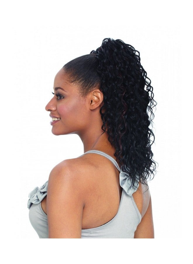 FreeTress Equal Palm Girl Shake N Go Equal Synthetic Drawstring Ponytail 1B Off Black - Image 1