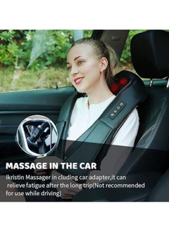 General Heated neck massager, neck, back, shoulder, foot and leg shiatsu massager, deep tissue 3D kneading helps to relax muscles at home and in the car, comfortable gifts for men and women  - Image 4