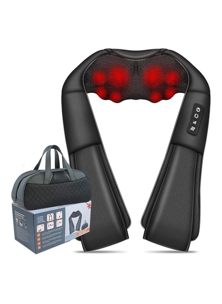 General Heated neck massager, neck, back, shoulder, foot and leg shiatsu massager, deep tissue 3D kneading helps to relax muscles at home and in the car, comfortable gifts for men and women  - Image 1