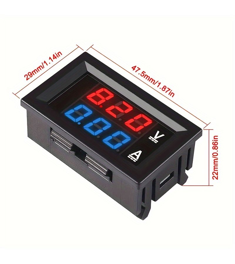Digital LED Voltmeter Ammeter 0.28 Inch Red Red Display DC Voltage Current Tester 0 100V 10A Surface Panel Mount Multimeter - Image 3