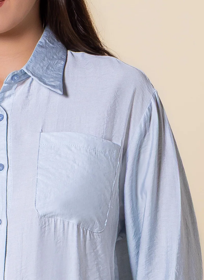 Shapes Light Blue COMFORT SHIRT SET for Women | Best Price UAE