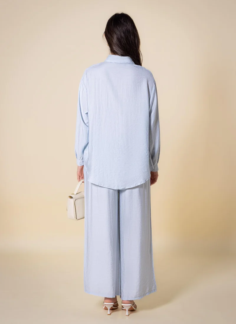 Shapes Light Blue COMFORT SHIRT SET for Women | Best Price UAE