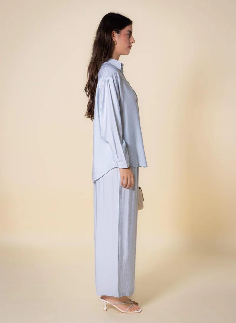 Shapes Light Blue COMFORT SHIRT SET for Women | Best Price UAE