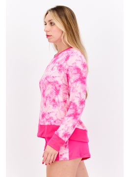 BCBGeneration Women 2 Piece Graphic Printed Top And Short Sleepwear Set, Pink Combo  - Image 2
