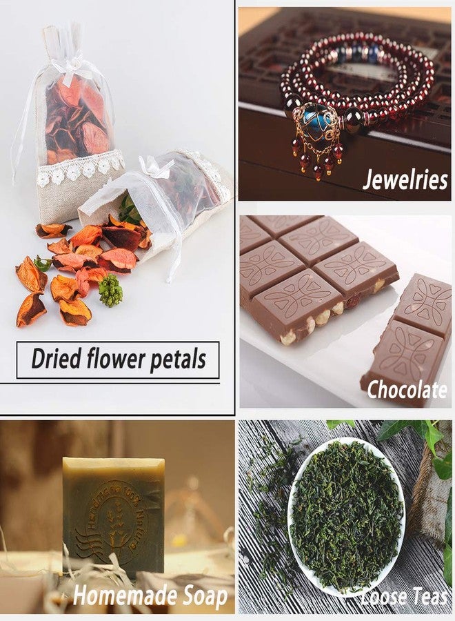 SumDirect Rose Drawstring Burlap Bag - 20pcs 4x6 Inch Lace Jute Organza Favor Gift Bags, Sheer Linen Favor Bags for Wedding - Image 4