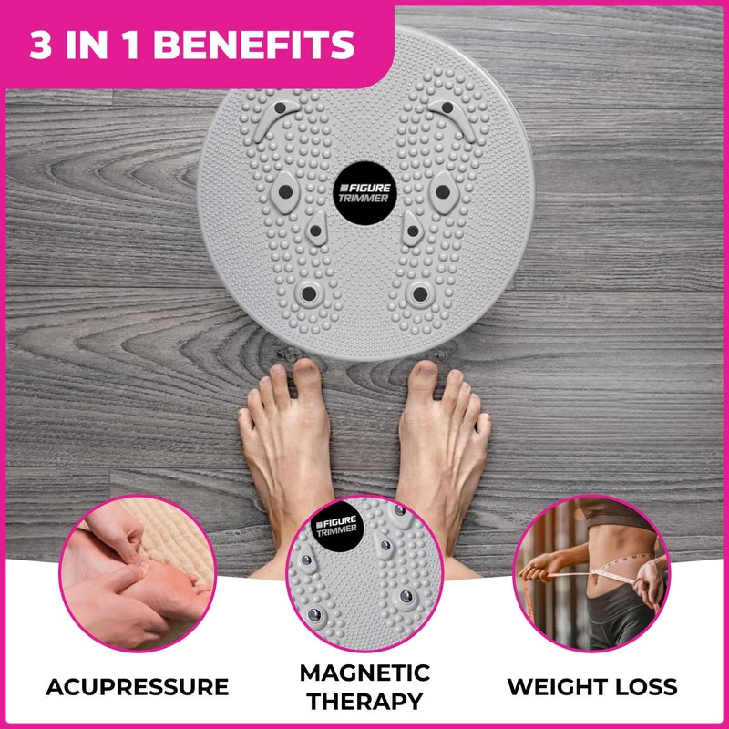 Figure Trimmer Daiwa Felicity Figure Trimmer Ab Twister Board - Waist Twister Machine for Core & Abs Exercise - Waist Twisting Fitness Tool, Dizzy Disc Twist Board for Slimming Workout with 8 Magnets Reflexology - Image 5
