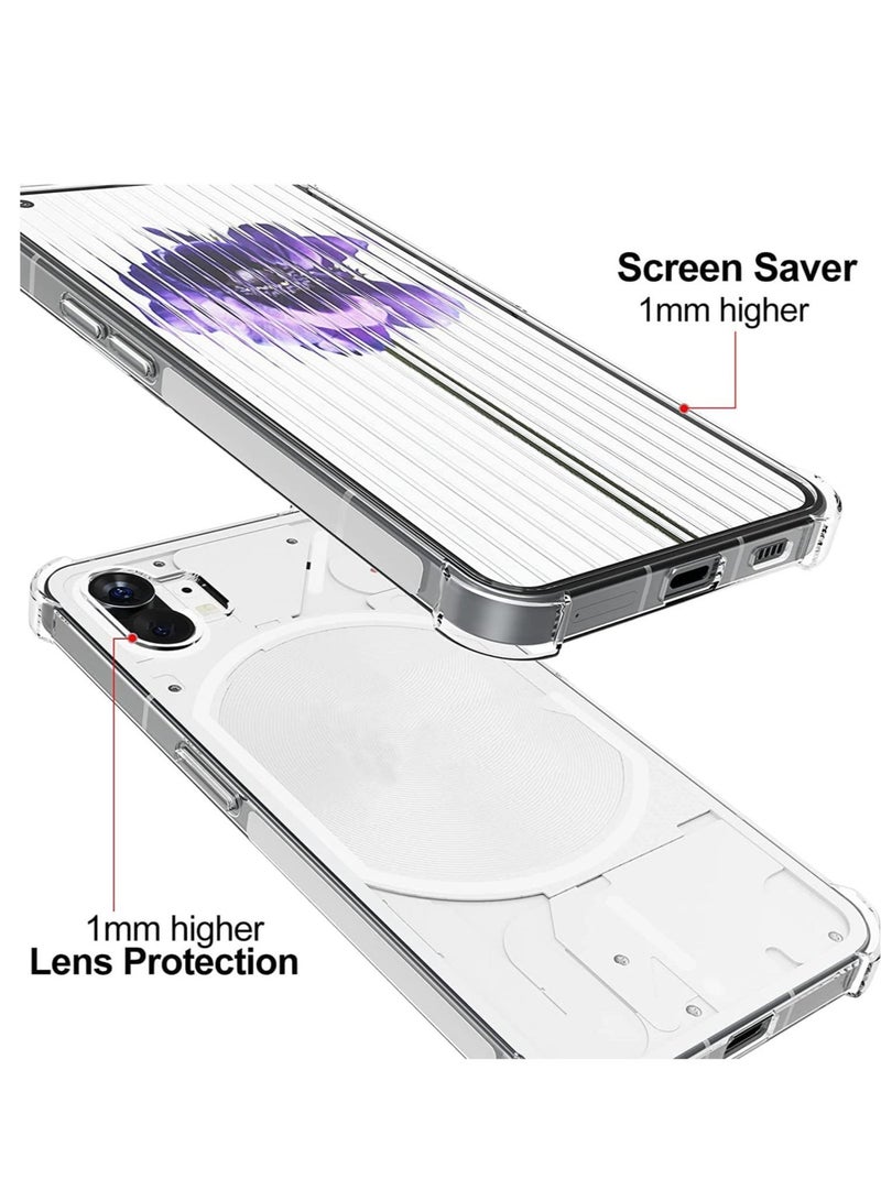 Nothing Phone 1 Case with 2 Pack Tempered Glass Screen Protector, Crystal Clear TPU Silicone Case with Airbag Corners, Drop Protection Cover For Nothing Phone 1 - Image 3