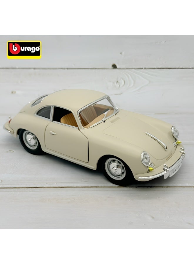 Bburago 1:24 Scale Bburago Die-Cast Porsche 356B Coupe 1961 Model Car | Alloy Collectible with Manual Push Operation | Zinc Alloy Construction | Display Toy for Car Enthusiasts - Image 2