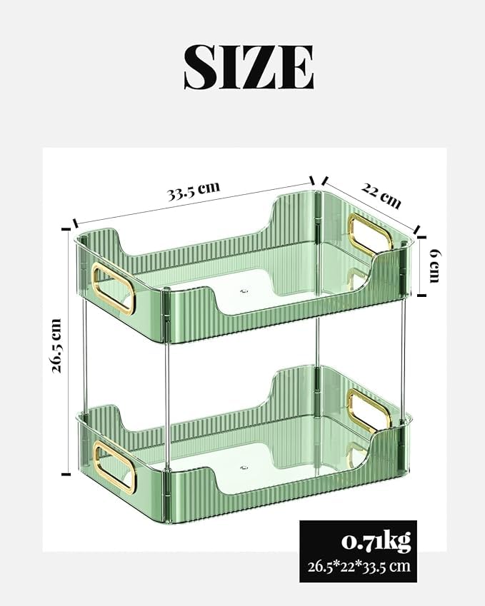 Clefairy 2-Tier Bathroom Counter Organizer, Multi-Purpose Makeup Organizer Countertop, Skincare Organizers, Exquisite Vanity Organizer - Image 2