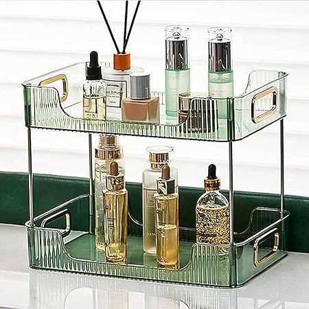 Clefairy 2-Tier Bathroom Counter Organizer, Multi-Purpose Makeup Organizer Countertop, Skincare Organizers, Exquisite Vanity Organizer - Image 1