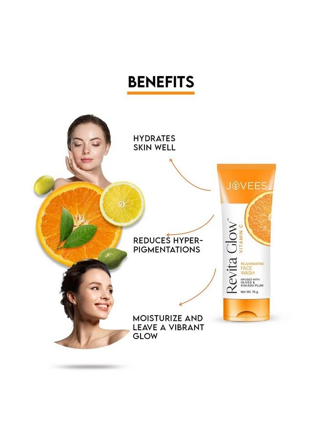 Jovees Herbal Vitamin C Face Wash 75G ; Revita Glow ; Vitamin C Rejuvenating Facewash ; Infused With Kakadu Plum And Olives  - Image 5
