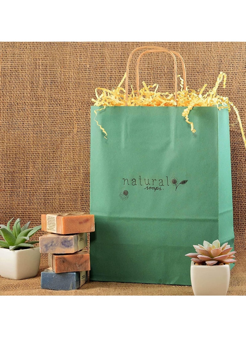 MARKQ Dark Green Paper bags with handles 33 x 26 x 12 cm Large Kraft Gift bags for Birthday Party Supplies, Weddings, Shopping, Presents (12 Bags)  - Image 5