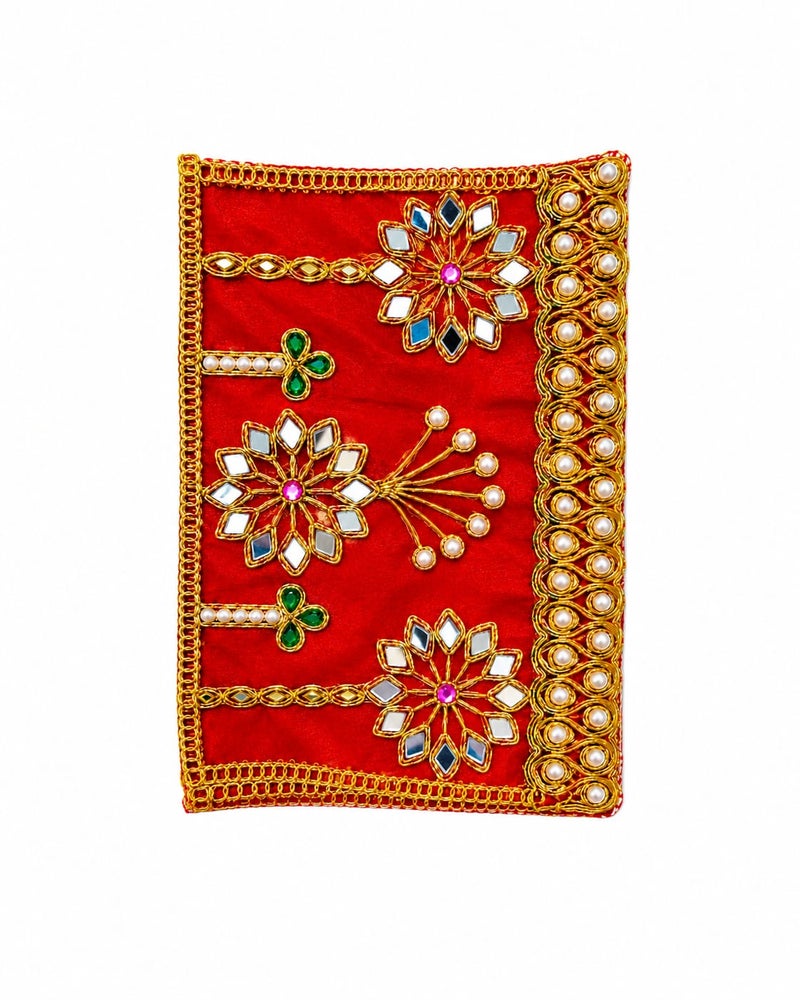 Aksharveda Small Chunri 10.5×5.5 Inch – Traditional Pooja & Idol Decoration Chunri - Image 1