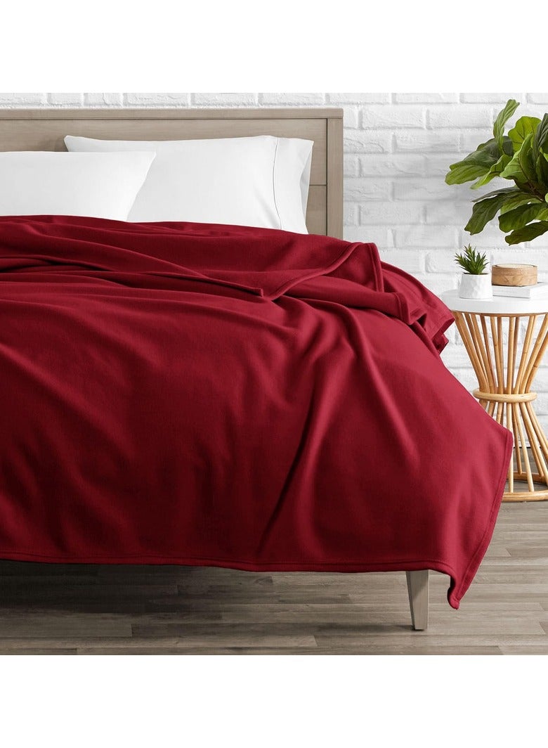 BSB HOME BSB HOME® 220 GSM Premium Plush Double Blanket for Bed, Sofa, Couch, Travel and Camping AC Blanket | 220 x 230 cm | Red | SOLID POLO BLANKET  - Image 3