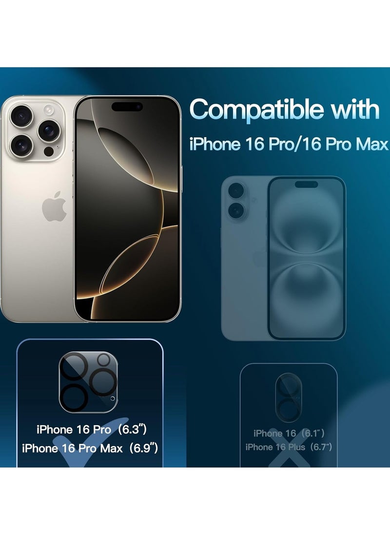 vesus 3-Pack Camera Lens Protector for iPhone 16 Pro Max (6.9-Inch) â€“ 9H Tempered Glass, Anti-Scratch, Case Friendly, HD Clear, Night Mode Compatible - Image 2