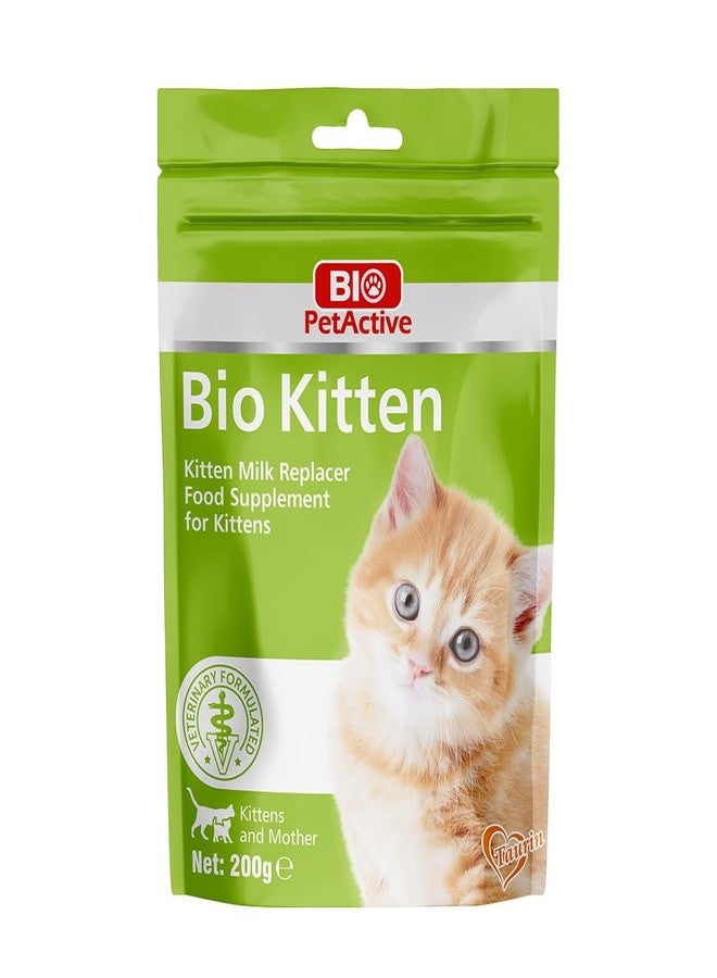 بايو بت أكتيف بديل حليب القطط Bio Pet Active - مسحوق حليب سهل الهضم مع فيتامينات ومعادن وتورين للقطط الصغيرة وأمهاتها، 7.05 أونصة - Image 1