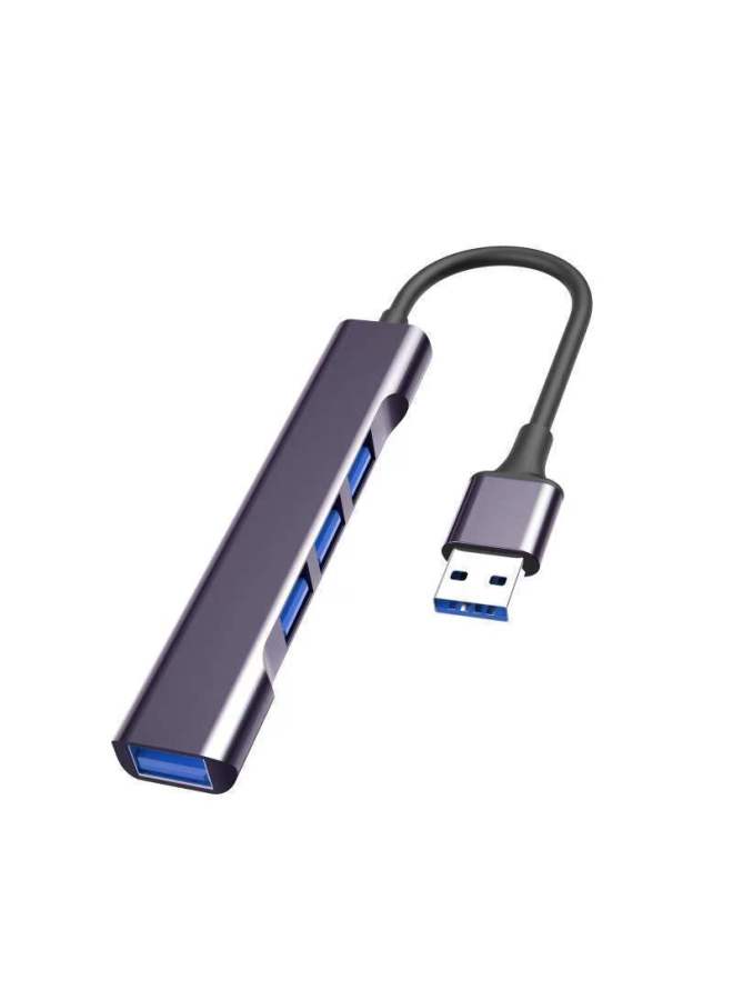 Expansion Dock Type-c Interface One-to-two USB3.0 Five-in-one Multifunctional Docking Station Hub Computer-Number Of Interfaces:USB To 4USB Gray Belt Line  - Image 1