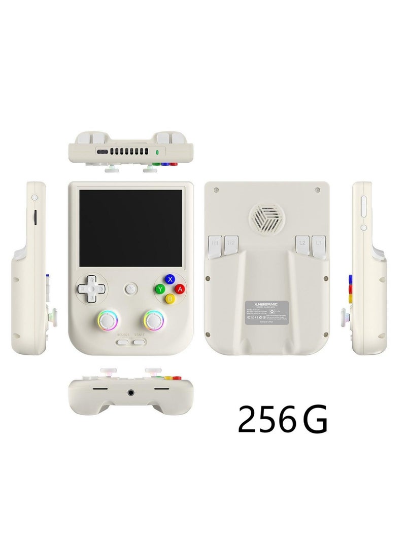 4-inch IPS Multi Touch Screen Handheld Game Console with Unisoc T820 Android 13, 5500mAh Battery, 5G WIFI, Bluetooth, and Retro Video Players. Available in 256GB capacity and White color. - Image 1