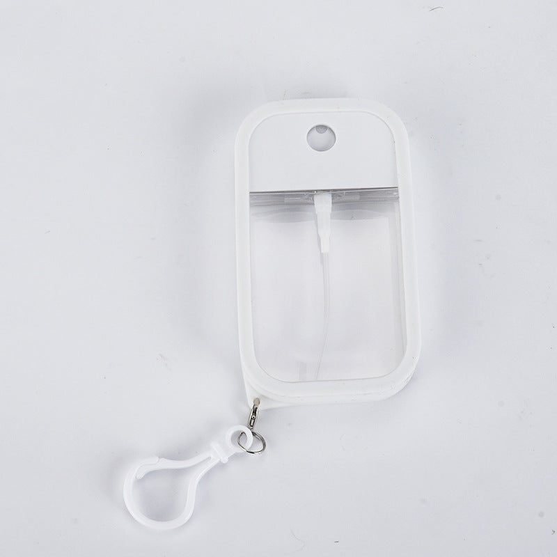 Transparent Portable Silicone Case with Hook for Card Spray Bottle - Small Empty Perfume Dispenser with Press  Pump - Image 1