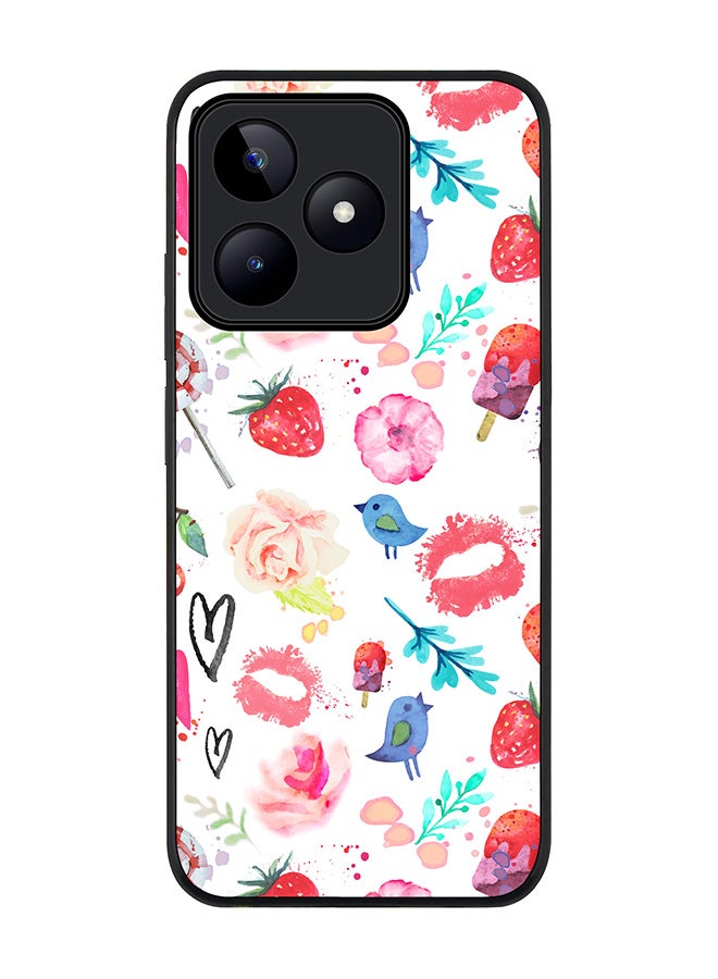 Stylizedd Rugged Black edge case for Realme C51 / Realme Note 50 4G, Slim fit Case Flexible Anti Drop TPU Gel Thin Cover - Summer Fever - Image 1