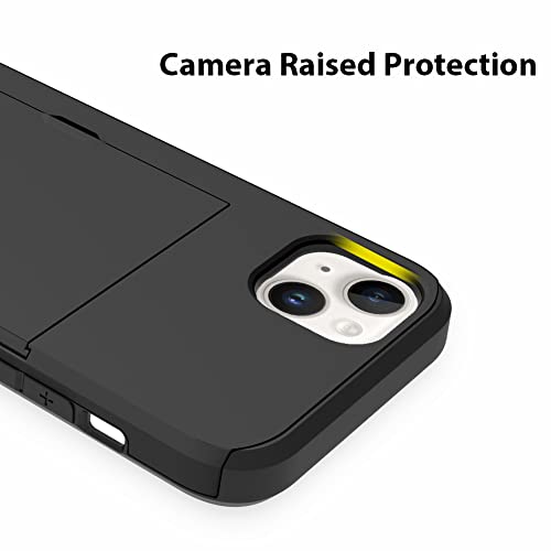 ZIYE for iPhone 13 Case with Card Holder, Wallet Case Anti-Scratch Dual Layer Hidden Pocket Phone Case Shockproof Cover Compatible with iPhone 13 5G-Black - Image 5